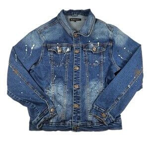 M. Society Politically Incorrect Denim Jacket Size Large